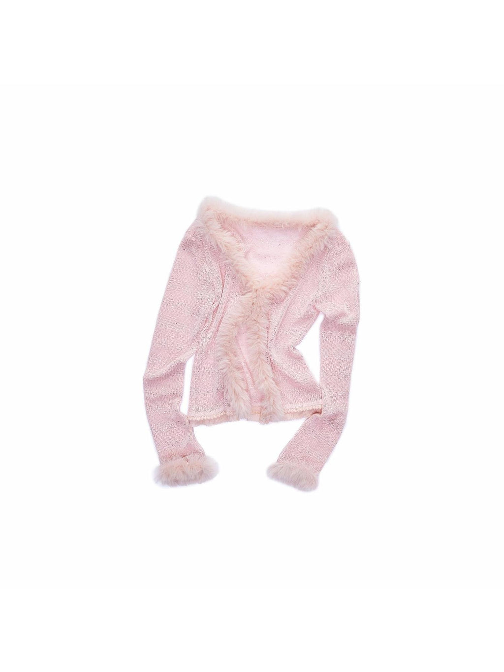1JINN STUDIO Sparkling Sequin Lace Slim Fit V-neck Button Knit For Women Polyester Cardigans