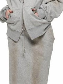 1JINN STUDIO Stretch Cotton Zip Cardigan Loose Fit Boat Neck Women Workwear Top & Pants Sets