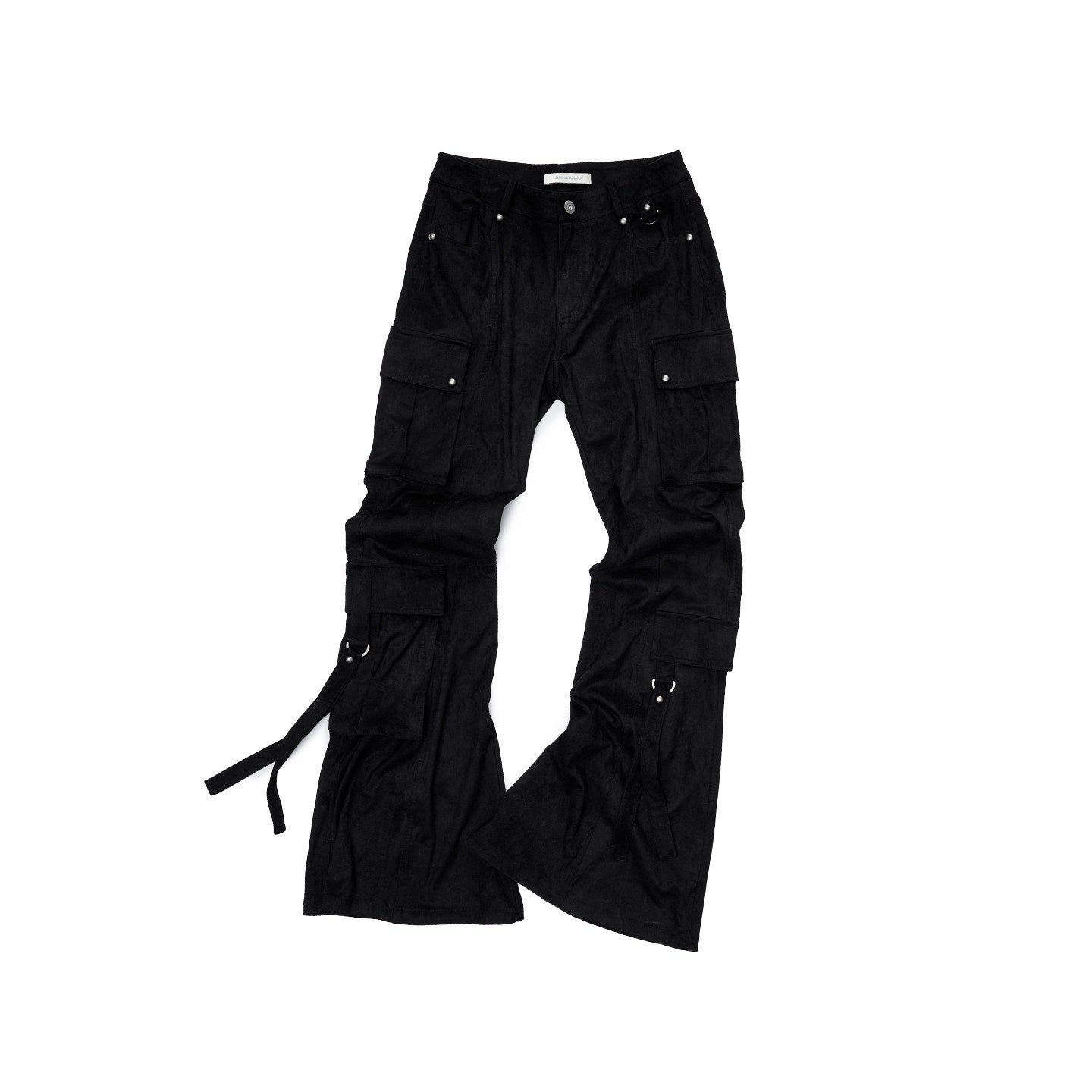 1JINN_STUDIO_Stretch_Low_Waist_Metal_Hardware_Casual_Microflare_Womens_Poly_Blend_Flared_Pants_MISSTT