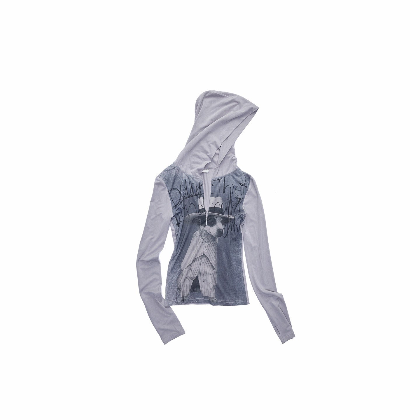 1JINN_STUDIO_Stretch_Viscose_Casual_V-neck_Zipper_Women_Dog_Graphic_Long_Sleeve_T-Shirts_MISSTT