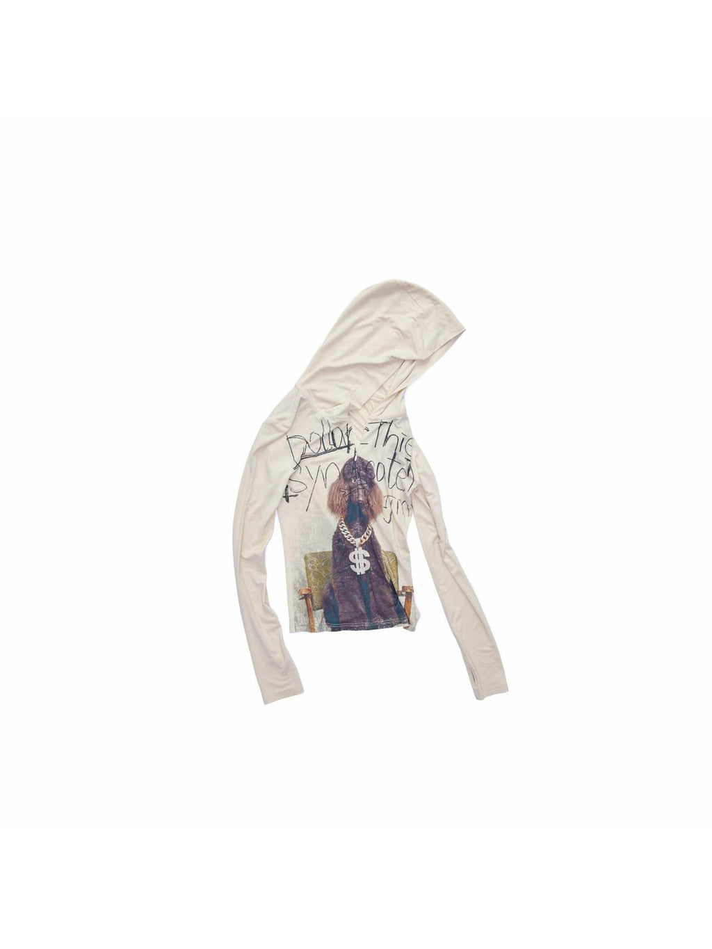 1JINN STUDIO Stretch Viscose Casual V-neck Zipper Women Dog Graphic Long Sleeve T-Shirts