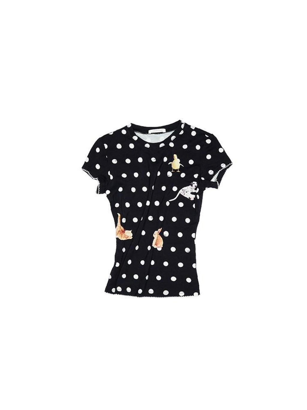 1JINN STUDIO Sweat Wicking Slim Casual Patchwork Women Polka Dot Short Sleeve T-Shirts