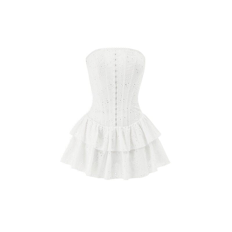 1JINN_STUDIO_Sweet_Lace_Strapless_Cinched_Waist_Fitted_Jacquard_Tiered_Cotton_Mini_Dresses_MISSTT
