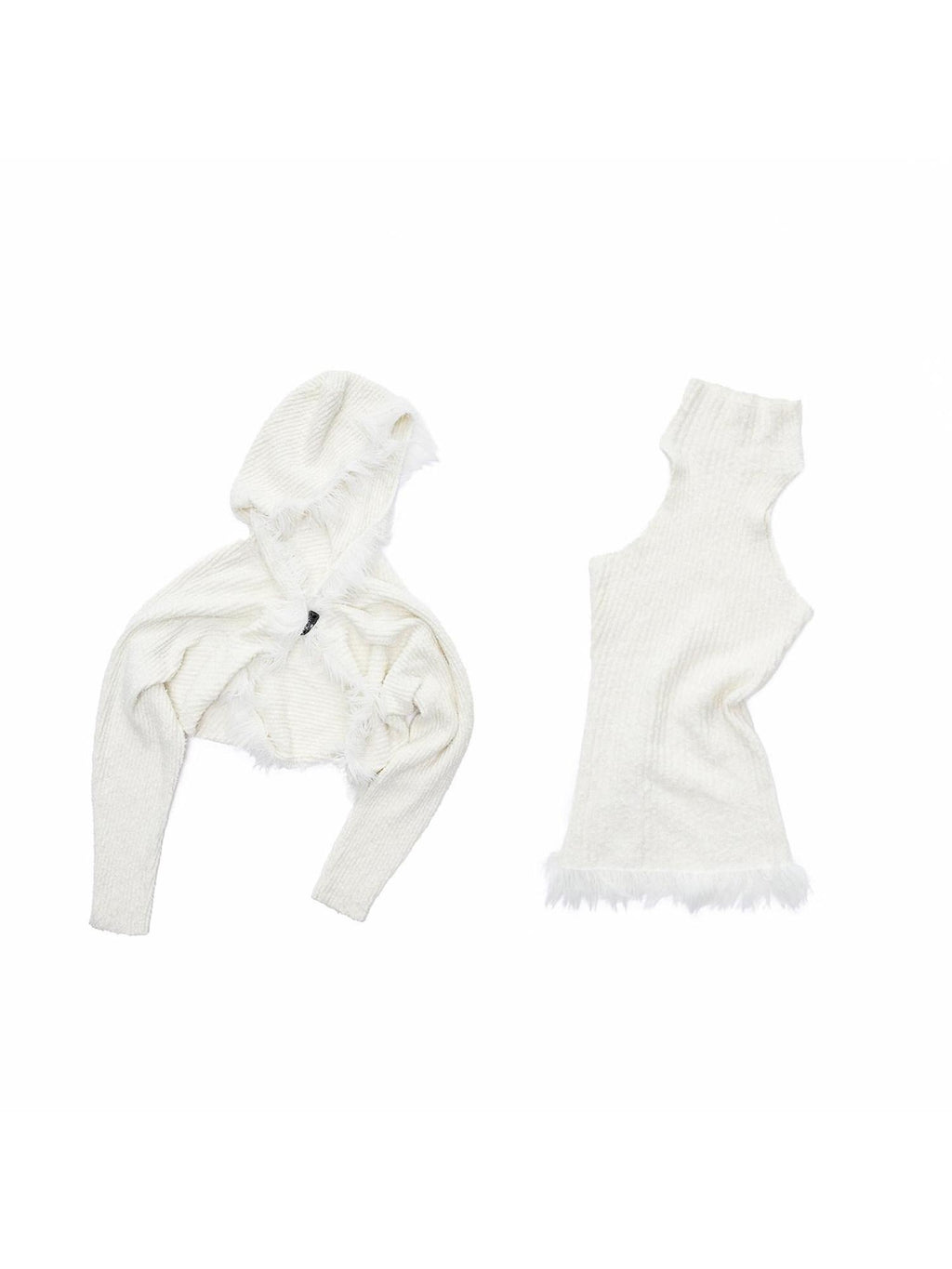 1JINN STUDIO Tassel Knit Two Piece Loose Fit Crewneck Women Letter Cardigans