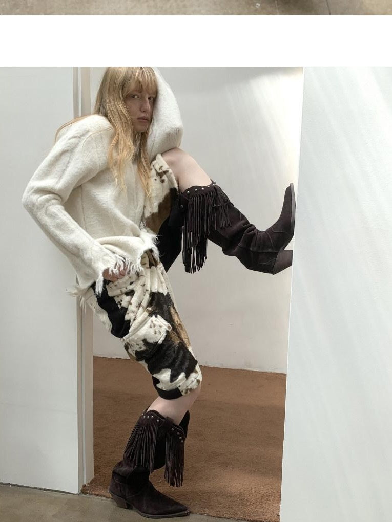 1JINN STUDIO Thermal Warm Oversized Street Style Crew Neck Pullover Women Solid Knit Sweaters