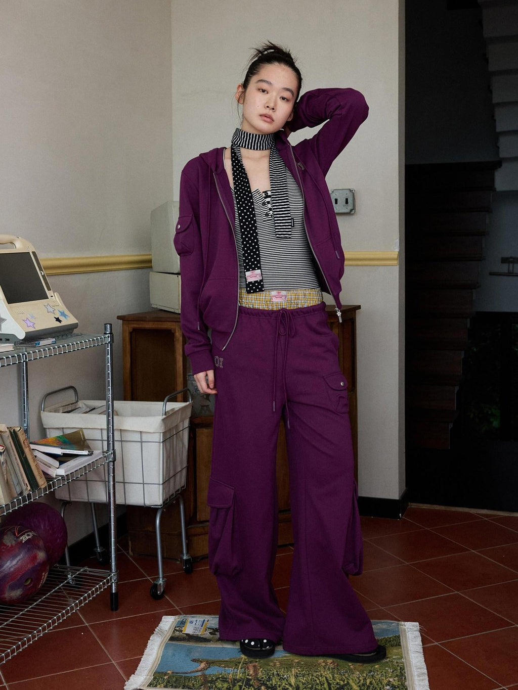 1JINN STUDIO Three Piece Casual Relaxed Fit Women Mix And Match Lounge Top & Pants Sets