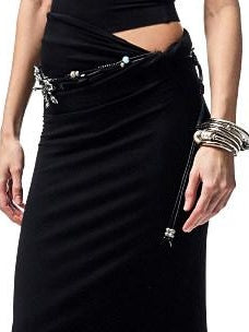 1JINN STUDIO Versatile Backless Slim Cami Crop Solid Colors Women Casual Top & Skirt Sets