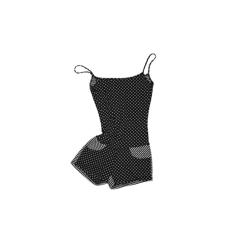 1JINN_STUDIO_Versatile_Polka_Dot_Slim_Cami_Open_Back_Ladies_Poly_Cotton_Top_&_Shorts_Sets_MISSTT