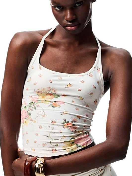 1JINN STUDIO Versatile Slim Fit Cropped Cami Women Floral Print Layering Top & Skirt Sets