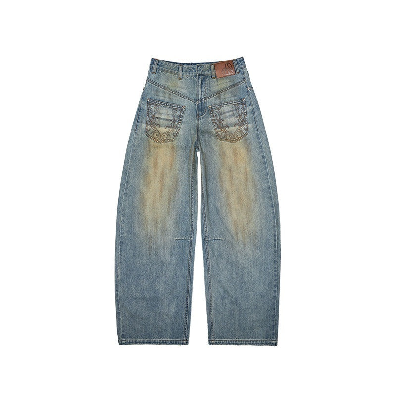 1JINN_STUDIO_Vintage_Washed_Embroidered_Low_Rise_Loose_Women_Mud_Blue_Wide_Leg_Jeans_MISSTT