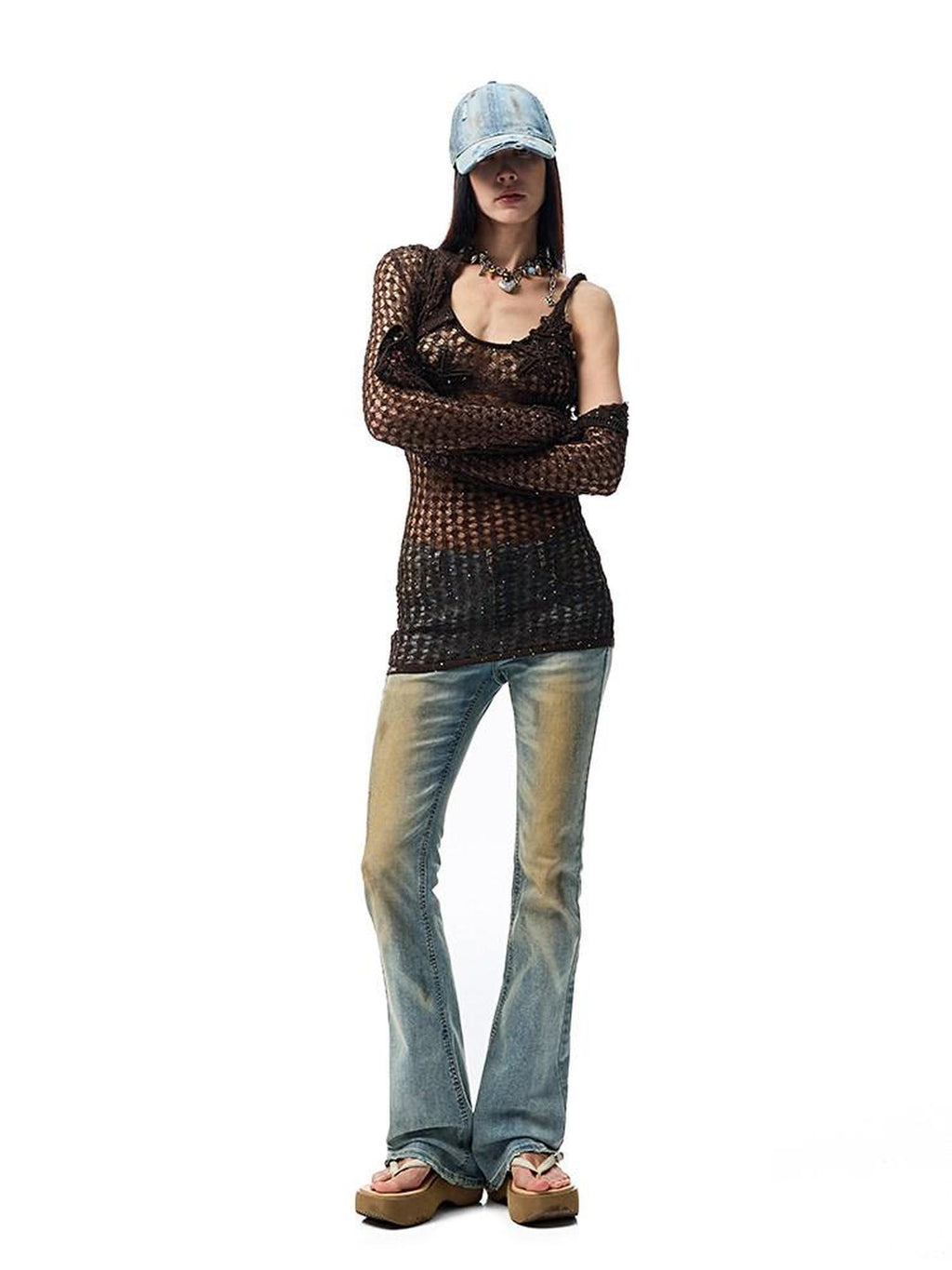 1JINN STUDIO Viscose Blend Slim Commuter Round Neck Long Sleeve Pullover Women Cardigans