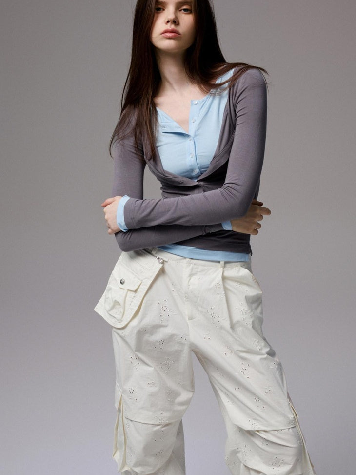 1JINN STUDIO Viscose Stretch Casual Slim Patchwork Women Colorblock Long Sleeve T-Shirts