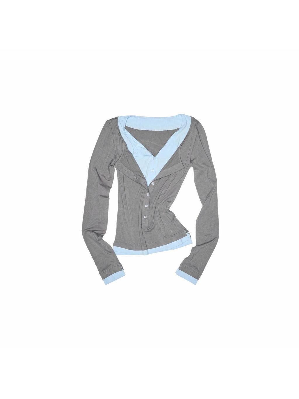 1JINN STUDIO Viscose Stretch Casual Slim Patchwork Women Colorblock Long Sleeve T-Shirts