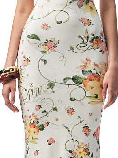 1JINN STUDIO Waist Cinch Ins Style Floral Cami Sleeveless Casual Women Viscose Maxi Dresses