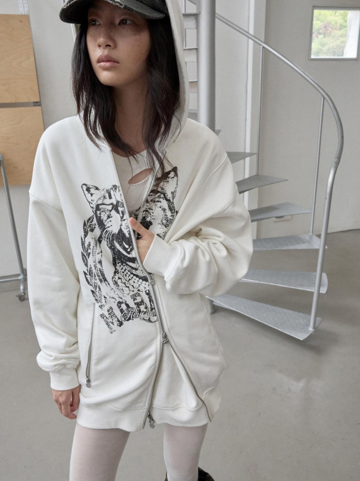 1JINN STUDIO Washed Printed Casual Aline Sleeve Round Neck Women Cotton Long Sleeve T-Shirts