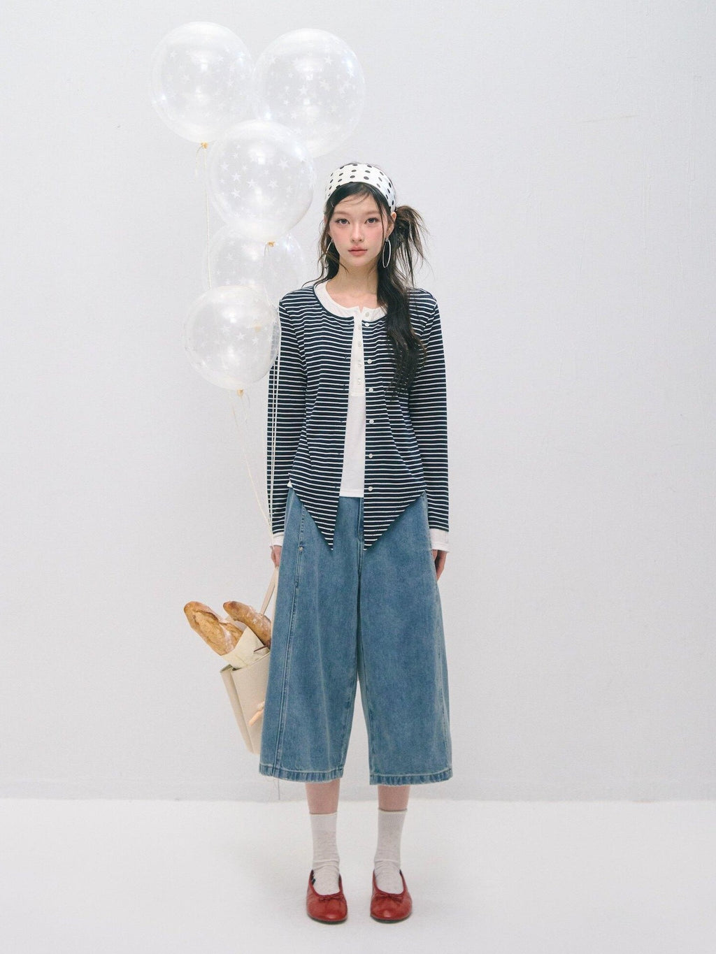 SOMESOWE Soft Lyocell Wool Blend Casual Loose Layered Striped Women Long Sleeve T-Shirts