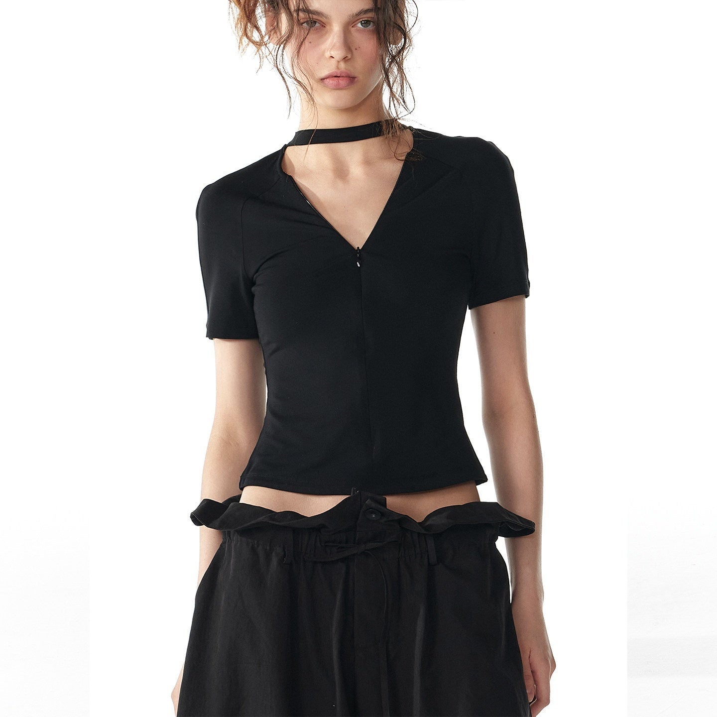 ALINNVSTUDIO_Moisture_Modal_Stretch_Asymmetric_V-neck_Slim_Cross_Basic_Crop_Tops_MISSTT