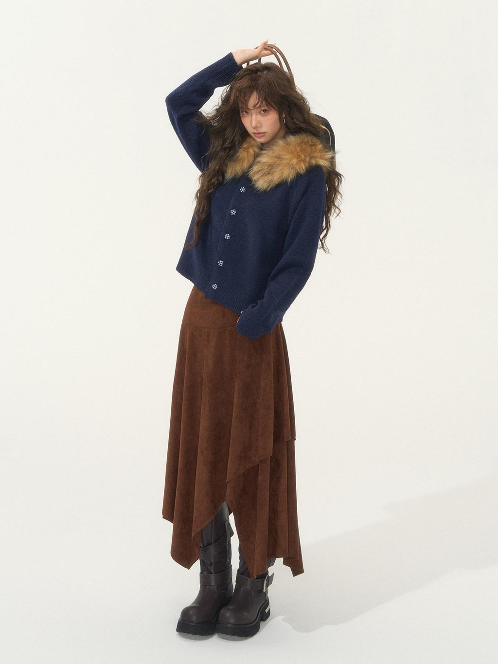 SOMESOWE Lightweight Knit Button Front Minimal Workwear Women Long Sleeve Cardigans