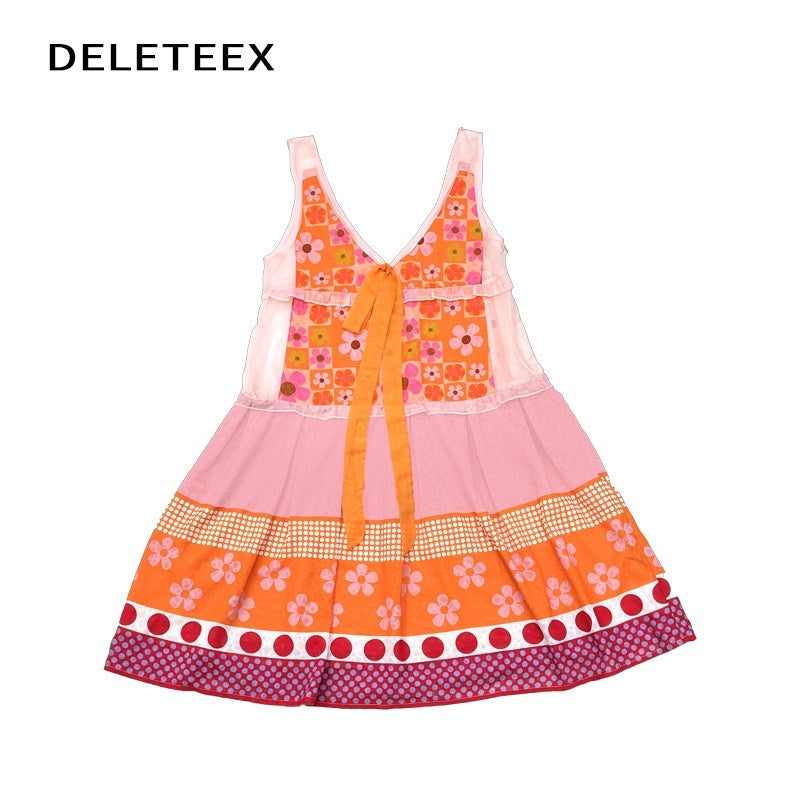 DeleteEx_Vibrant_Orange_Red_Floral_Print_A_Line_S_M_L_Sizes_Women_Casual_Mini_Dresses_MISSTT