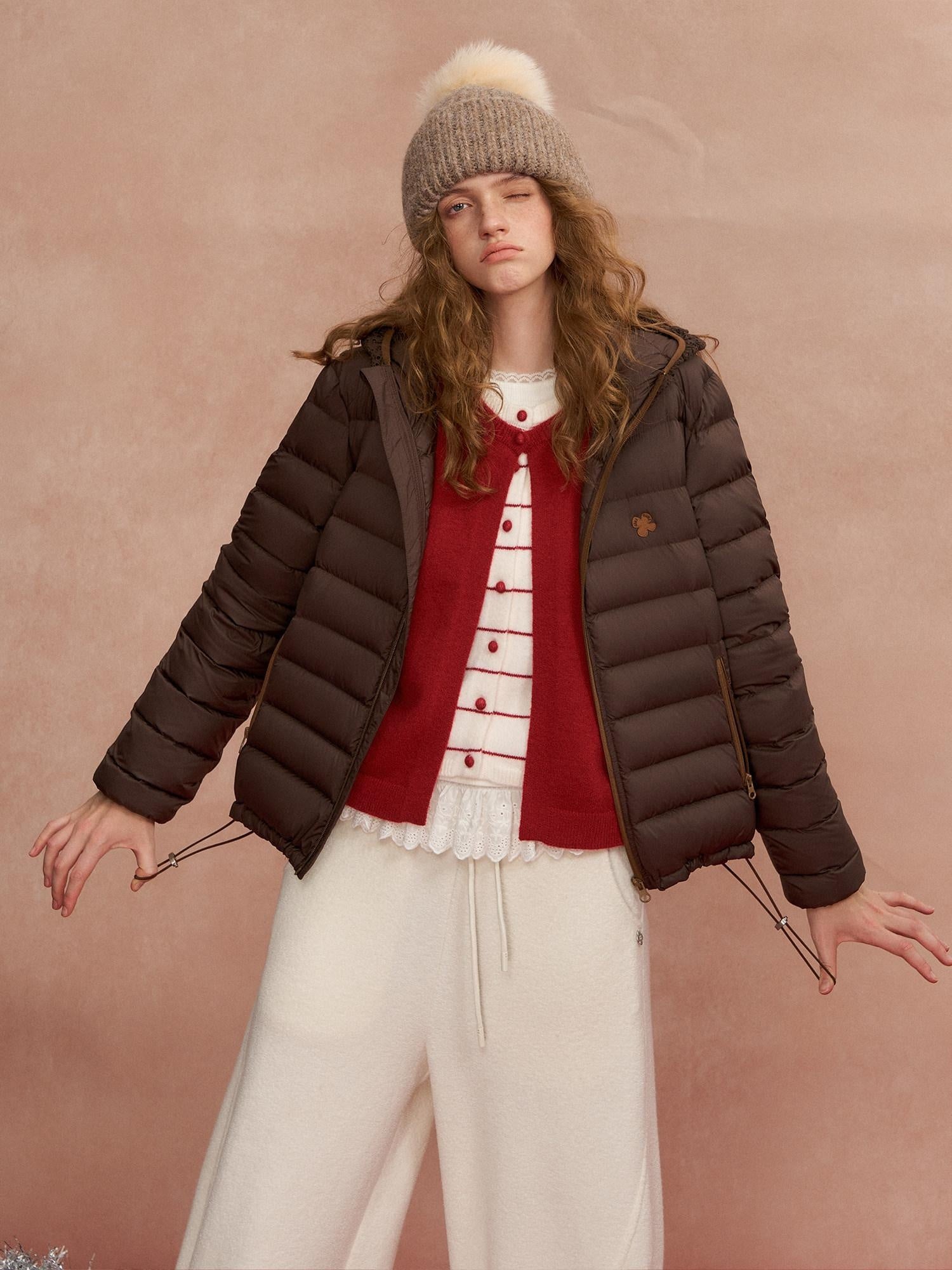 SOMESOWE Ultra Warm 90 Percent Duck Down Regular Fit Hooded Women Gray Down Jackets