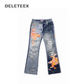 DeleteEx_Stretch_Cotton_Denim_Low_Rise_Micro_Flare_Casual_Deep_Blue_Long_Flared_Jeans_MISSTT