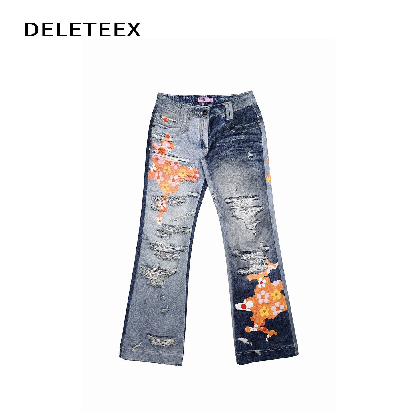 DeleteEx_Stretch_Cotton_Denim_Low_Rise_Micro_Flare_Casual_Deep_Blue_Long_Flared_Jeans_MISSTT