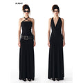 ALINNVSTUDIO_Elegant_Halter_Neck_Cinched_Waist_Modal_Sleeveless_Solid_Black_Grey_Maxi_Dresses_MISSTT