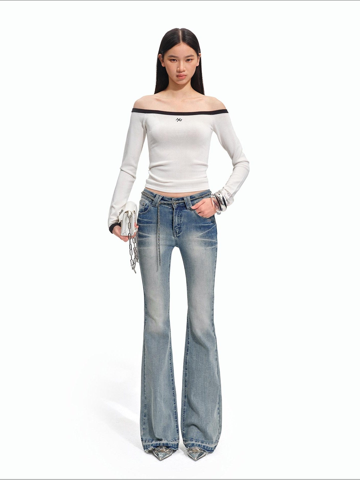 NAWSNOTAWEAR Soft Breathable Casual Slim Colorblock Boat Neck Women Long Sleeve T-Shirts