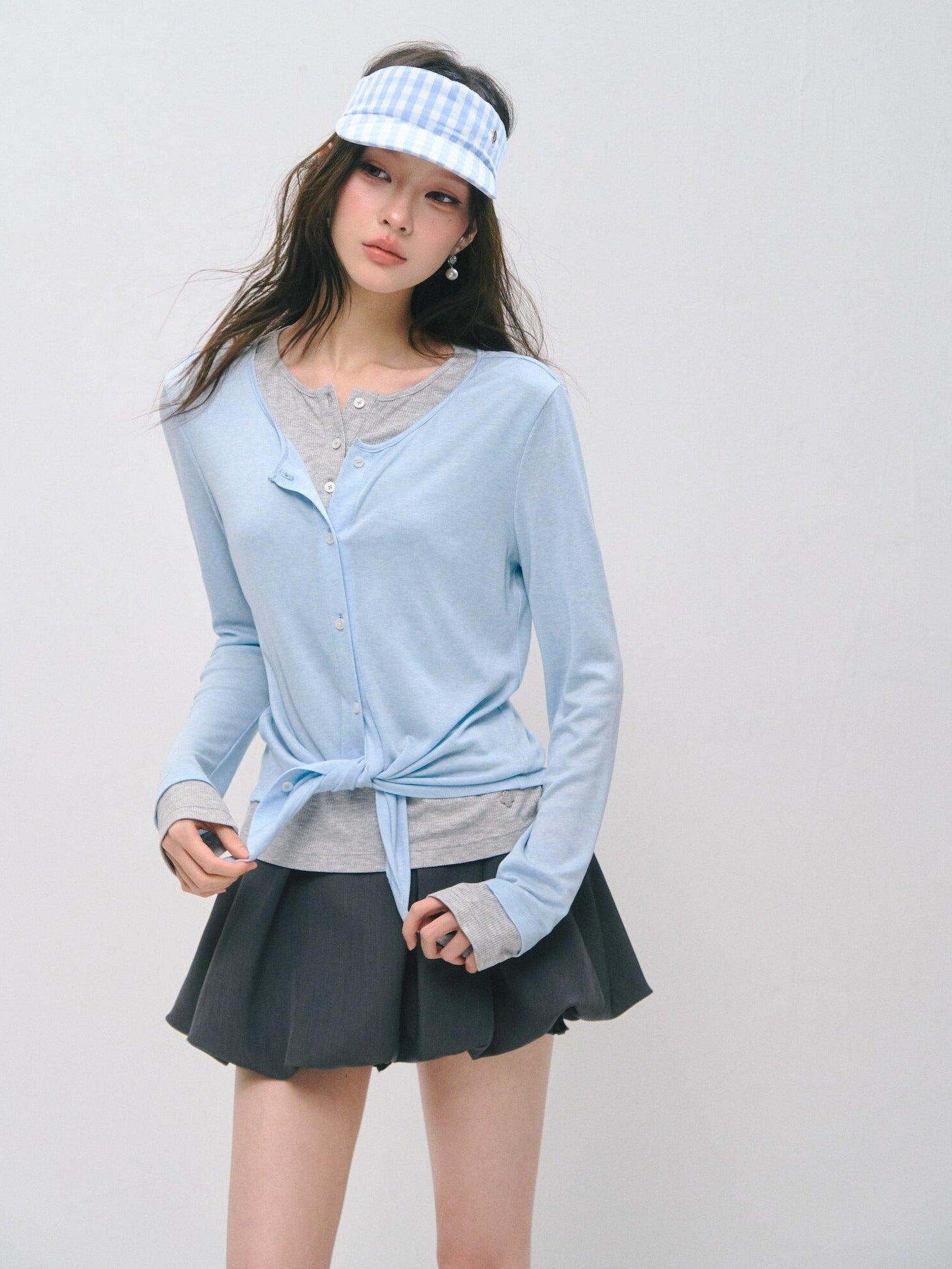SOMESOWE Soft Lyocell Wool Blend Casual Loose Layered Striped Women Long Sleeve T-Shirts