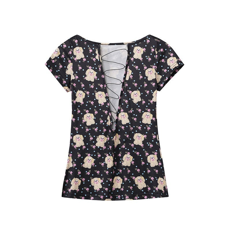 DeleteEx_Sexy_Printed_Loose_Fit_Crew_Neck_Women_Casual_Black_White_Short_Sleeve_T-Shirts_MISSTT