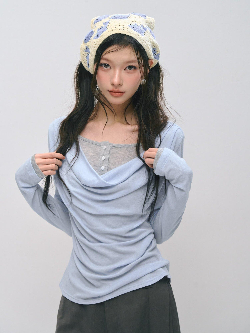 SOMESOWE Creative Print Loose Cotton Pullover Round Neck Women Long Sleeve T-Shirts