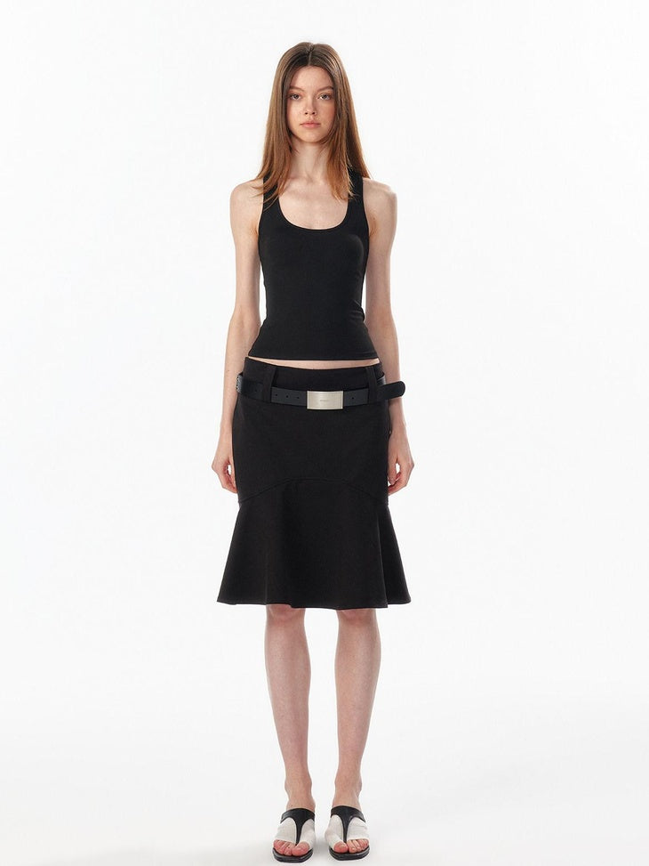 ALINNVSTUDIO Waist Defining Cropped U Neck Racerback Women No Padding Basic Tank Tops