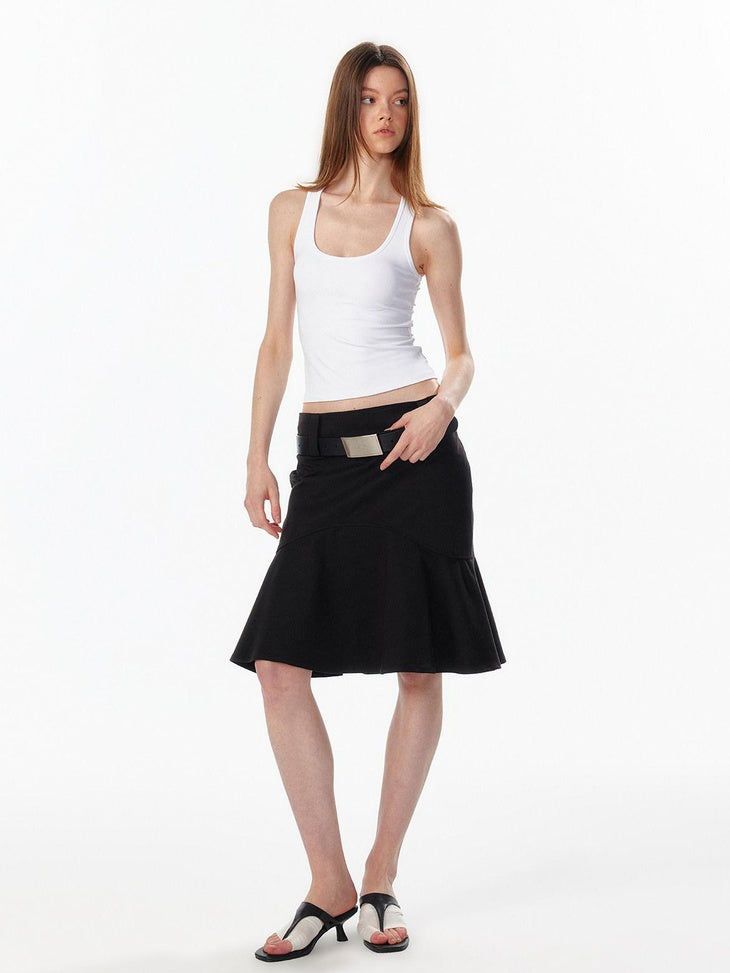 ALINNVSTUDIO Waist Defining Cropped U Neck Racerback Women No Padding Basic Tank Tops