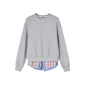 SOMESOWE_Cotton_Crew_Long_Sleeve_Casual_Mini_Skirt_Women_Gray_Navy_Top_&_Skirt_Sets_MISSTT