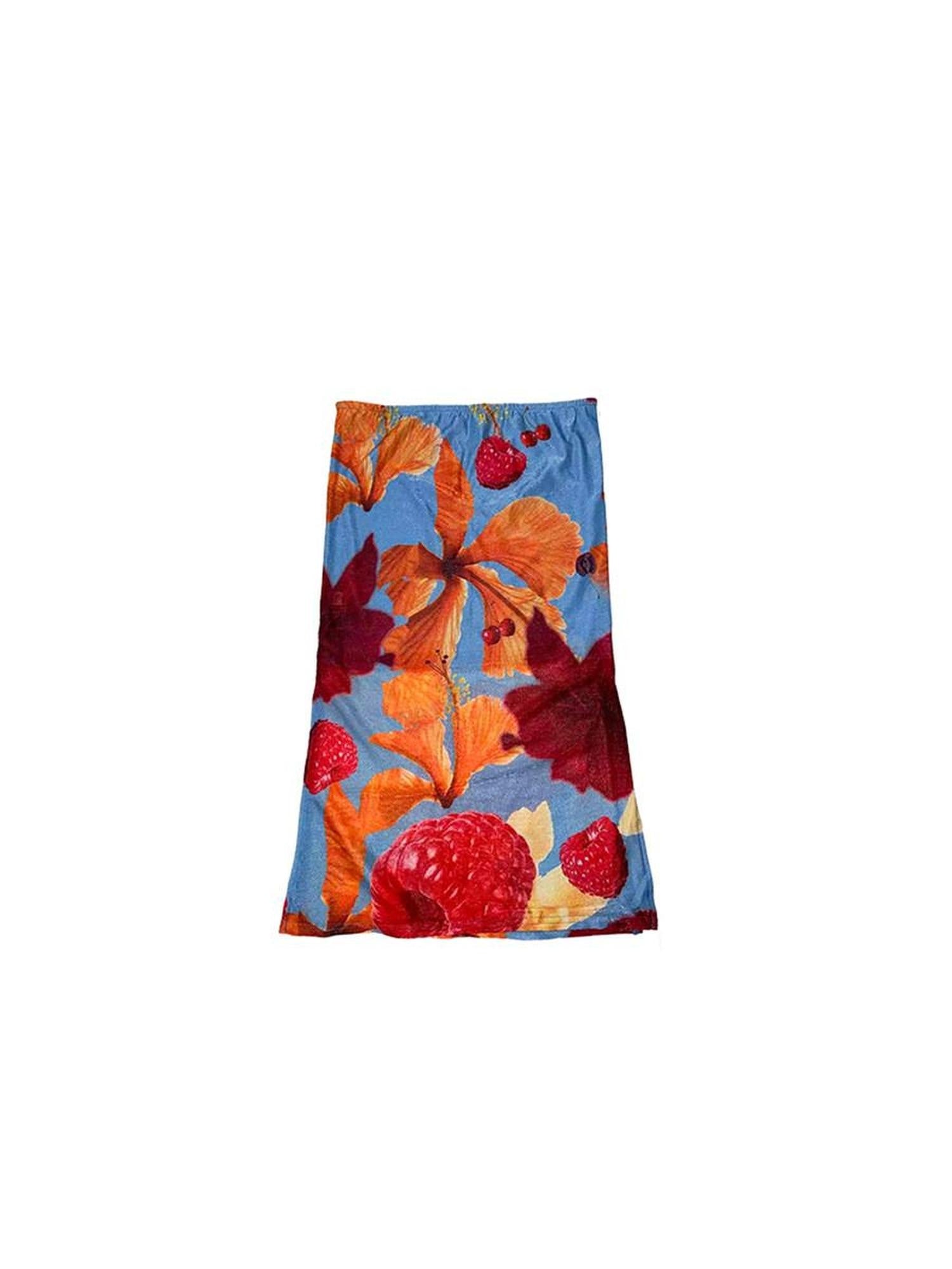 DeleteEx Bold Floral Print Stretch Mid Waist Standard Fit Women Polyester Midi Skirts