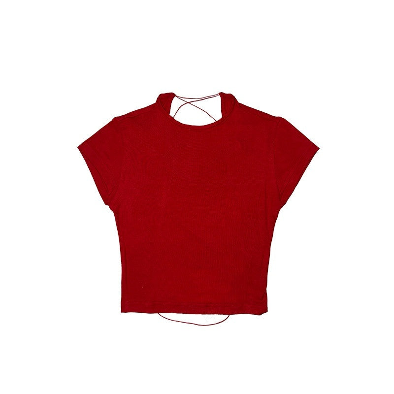 DeleteEx_Stretch_Slim_Fit_Edgy_Round_Neck_Short_Sleeve_Casual_T_Shirt_Basic_Crop_Tops_MISSTT