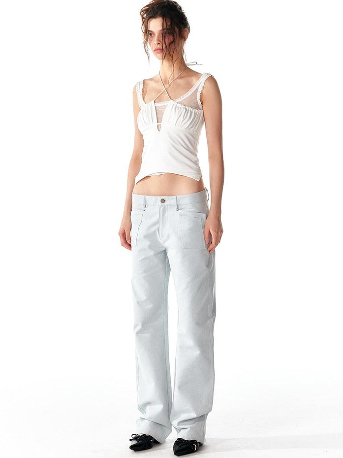 ALINNVSTUDIO Ultra Soft Modal Stretch Lace Trim Slim Fit Short Pullover Women Camisoles