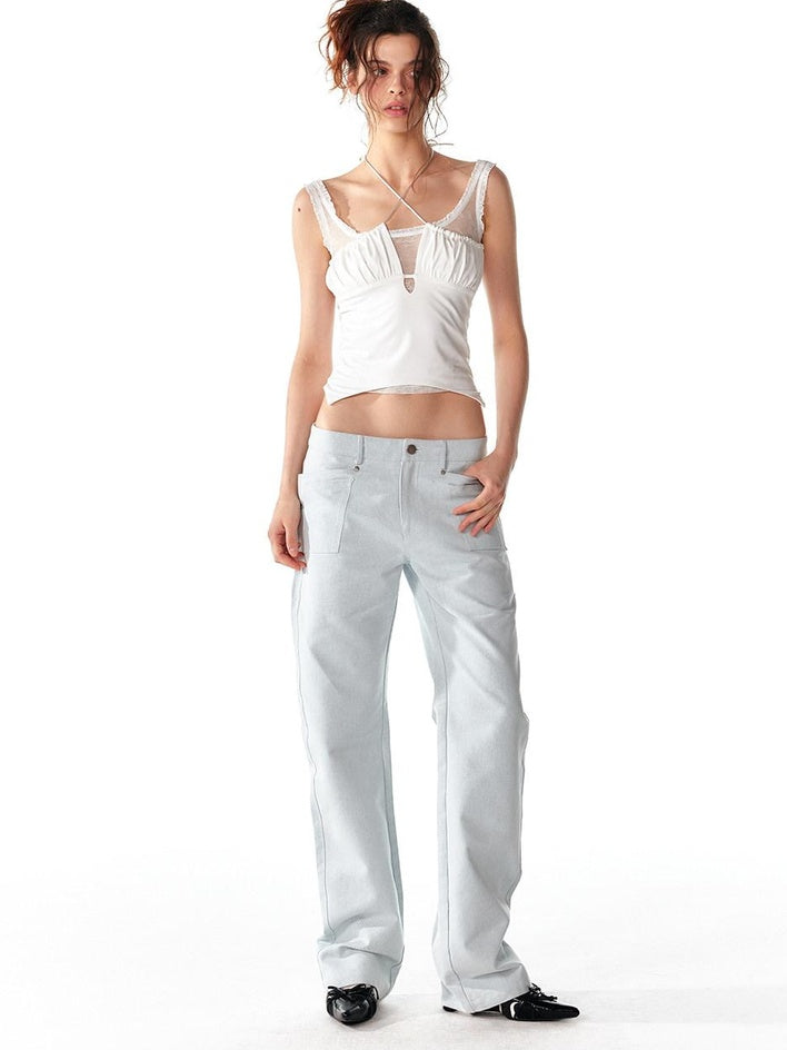 ALINNVSTUDIO Ultra Soft Modal Stretch Lace Trim Slim Fit Short Pullover Women Camisoles