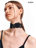 ALINNVSTUDIO Sleek Black White Minimalist Pendant For Young Adults Fashion Jewelry Necklaces