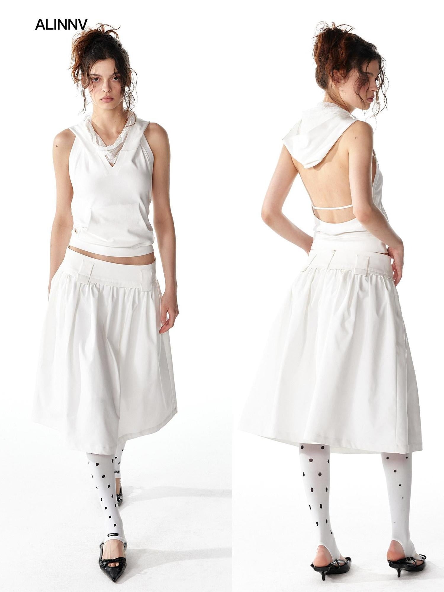ALINNVSTUDIO Soft Stretch Cotton Slim Fit Halter Patchwork Original Design Women Tank Tops