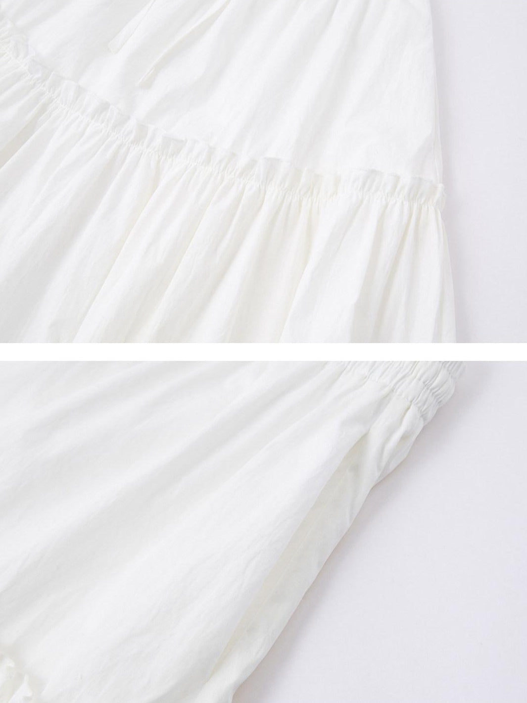 SOMESOWE High Waist French A Line Patch Detail Loose Fit Casual White Maxi Skirts