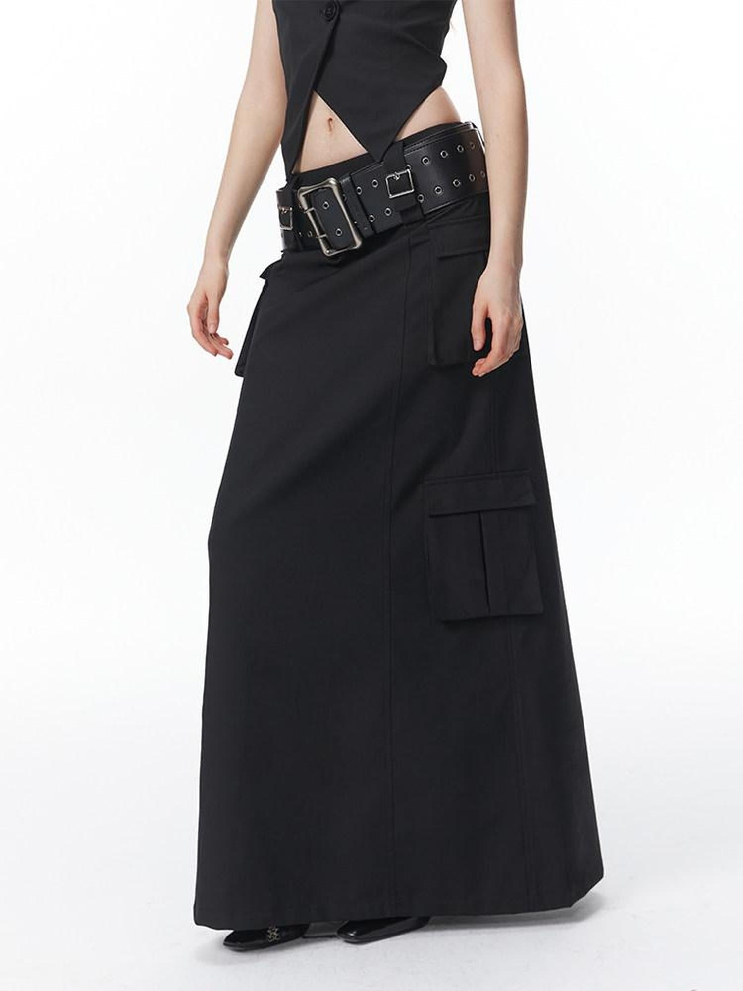 ALINNVSTUDIO Studded Embossed Smooth Split Leather Casual Unisex Prong Buckle Belts