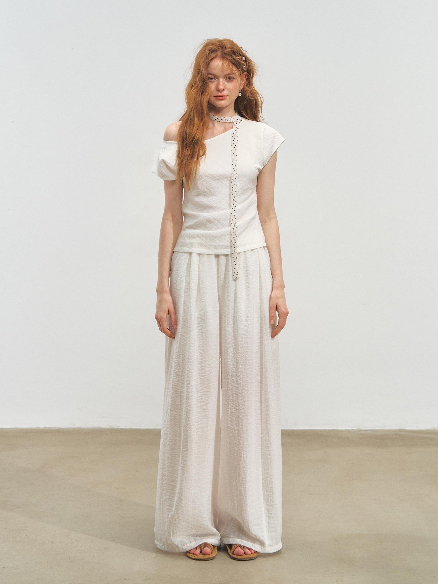 SOMESOWE Soft Cotton Blend Chinese Style Crew Neck Women Long Pants Top & Pants Sets