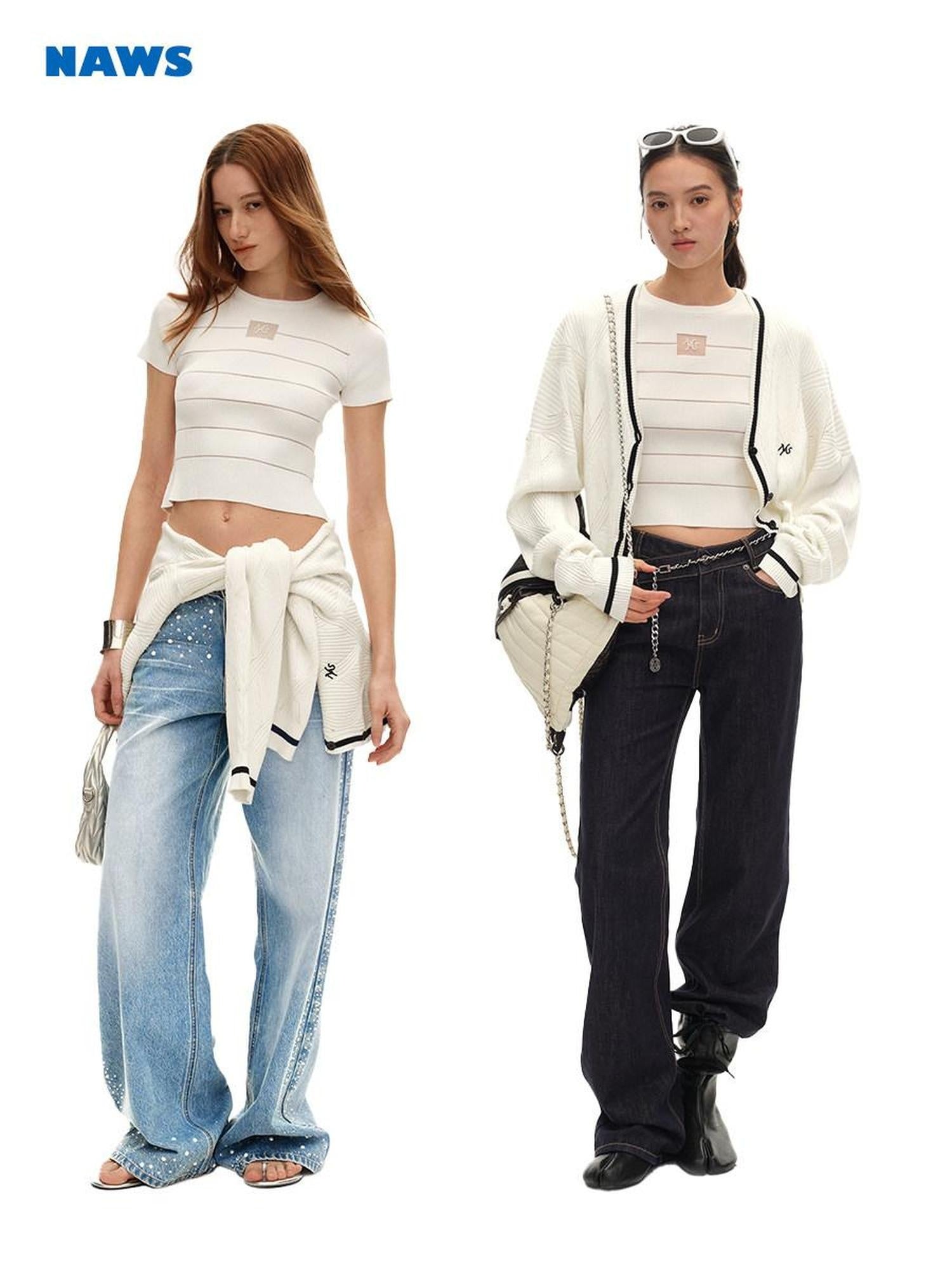 NAWSNOTAWEAR Thin Knit Slim Fit Solid Polo Collar Casual Women Pastel Shades Basic Crop Tops