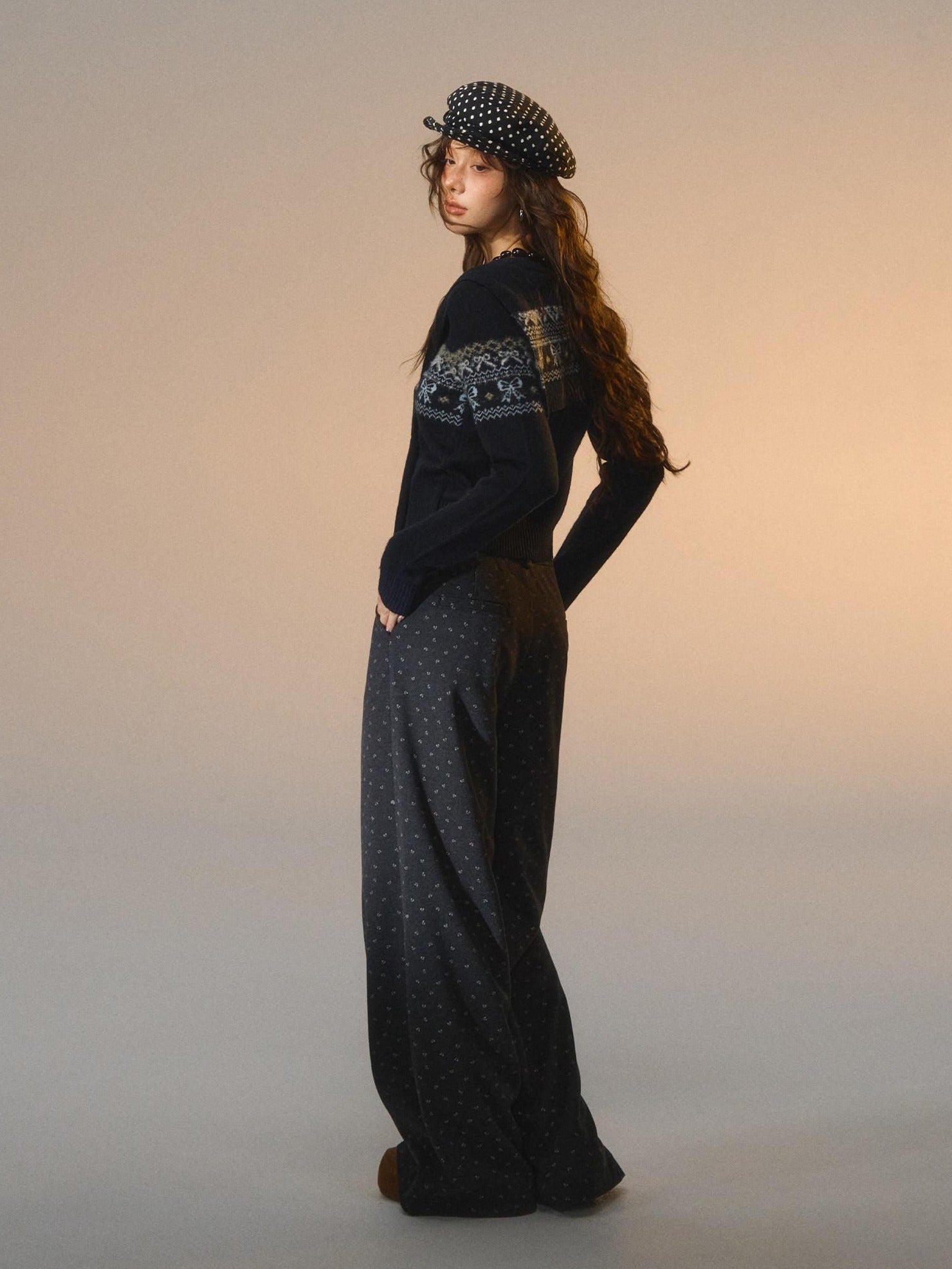 SOMESOWE Original Plaid Pocket Loose Natural Waist Button Women Wide Leg Straight Pants
