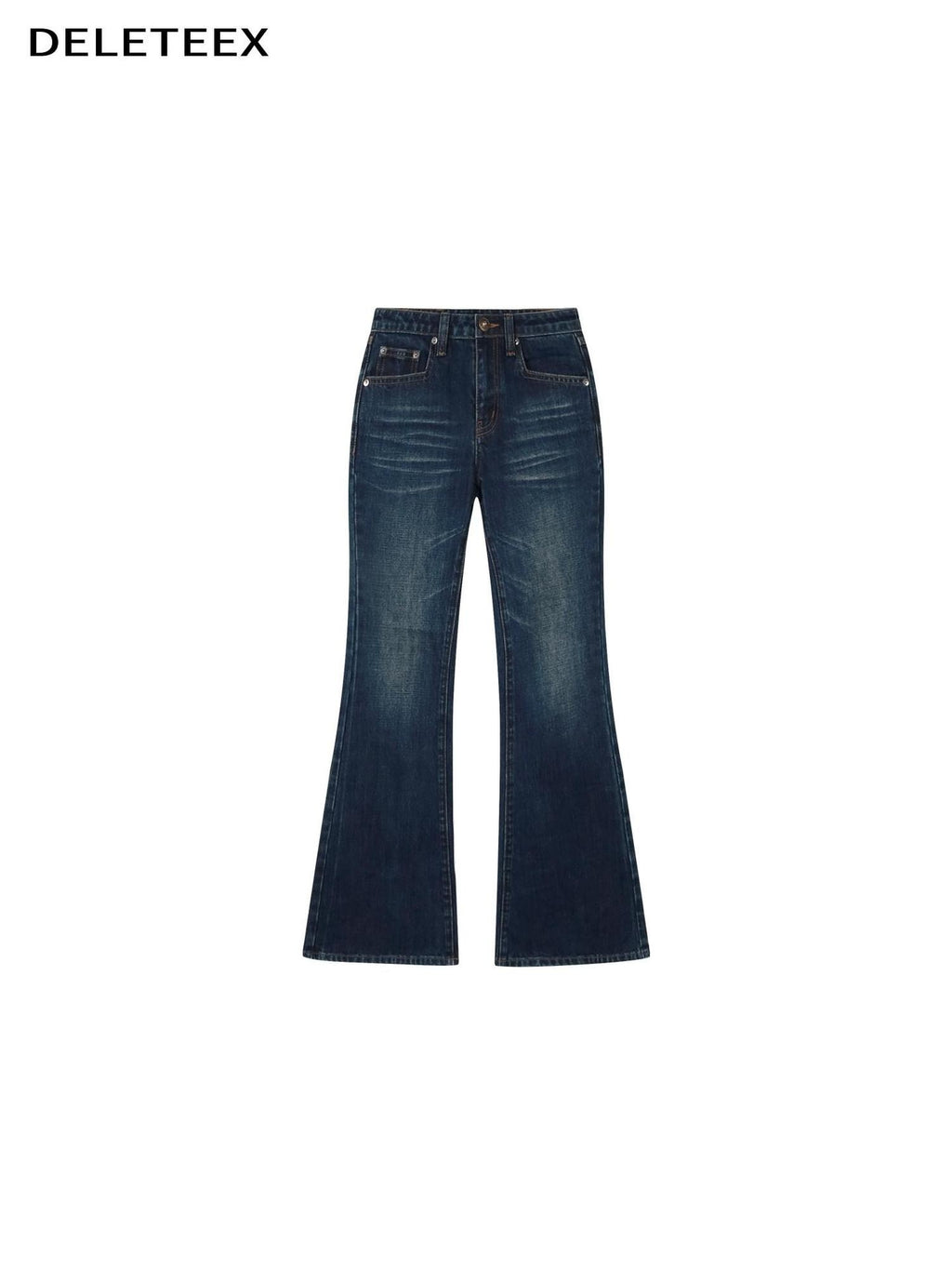 DeleteEx Washed Slim Low Rise Slight Stretch Sexy Girl Dark Blue Flared Jeans