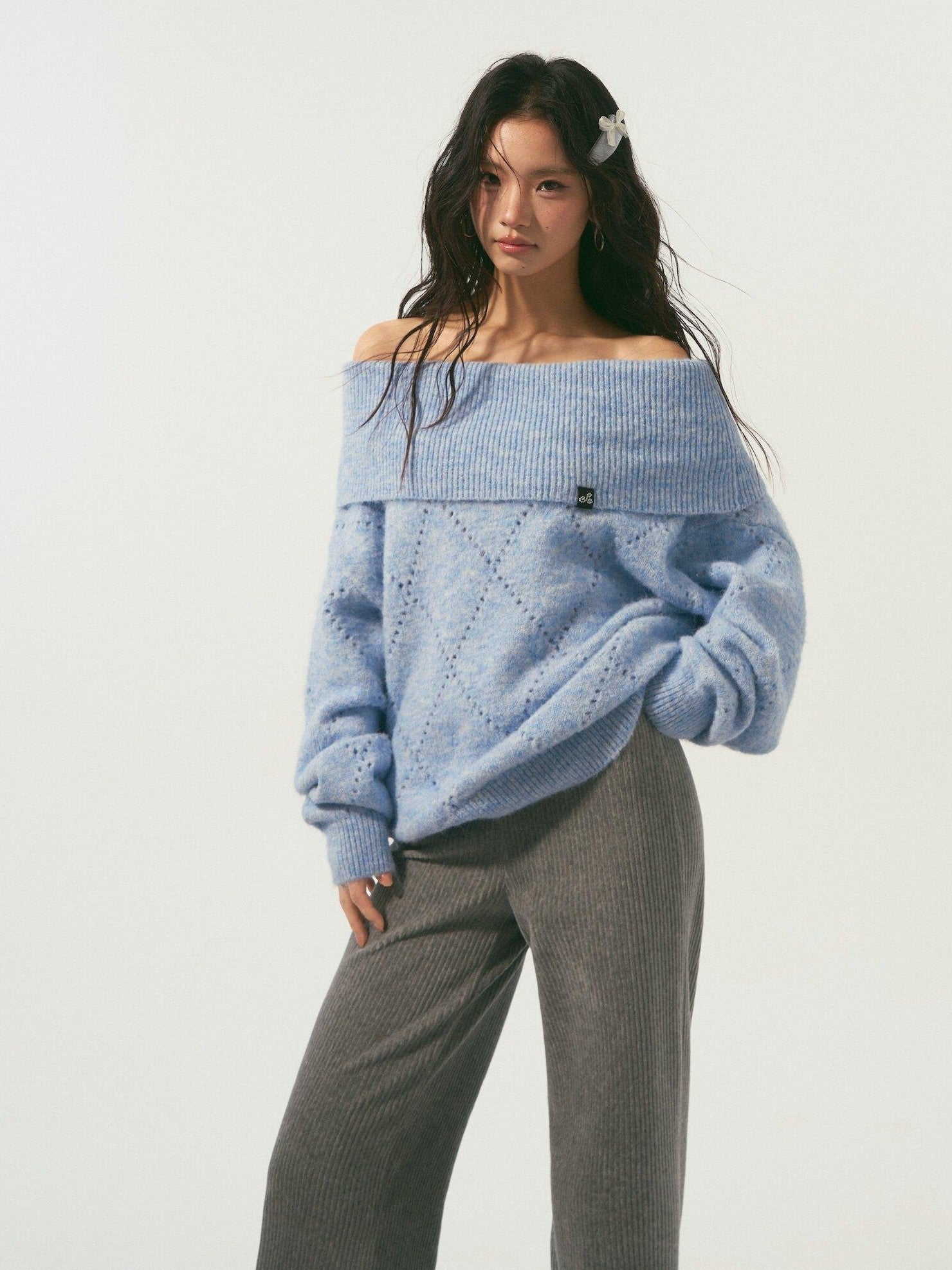 SOMESOWE Soft Polyester Wool Blend Casual Boat Neck Knit Women Sweaters