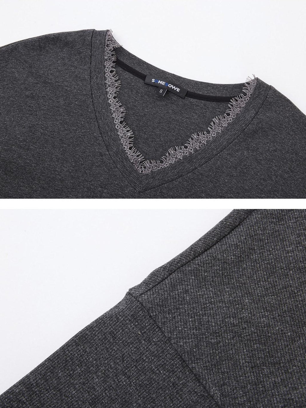 SOMESOWE Cozy Knit V-neck Cropped Batwing Top Loose Straight Pants Top & Pants Sets