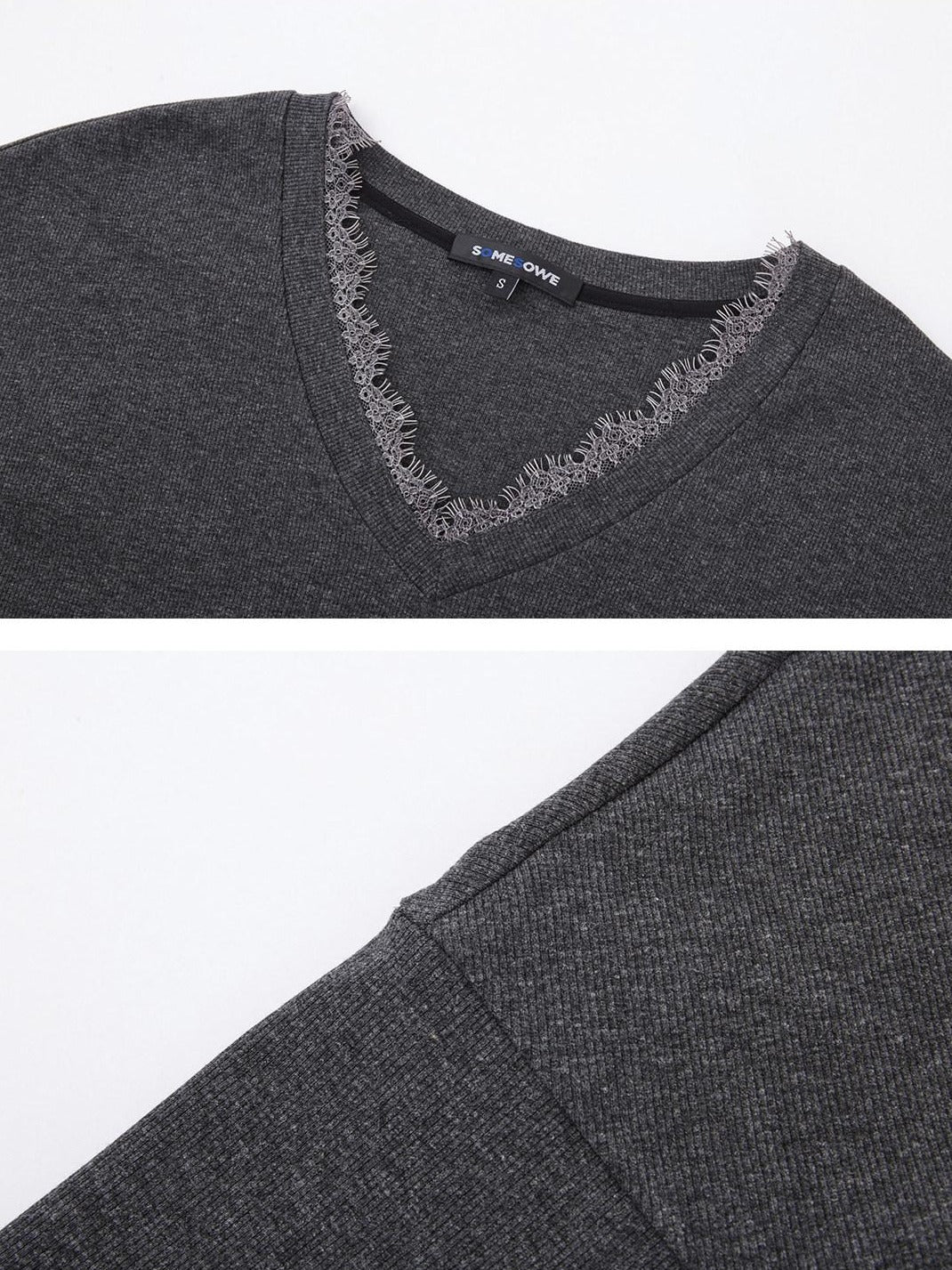SOMESOWE Cozy Knit V-neck Cropped Batwing Top Loose Straight Pants Top & Pants Sets