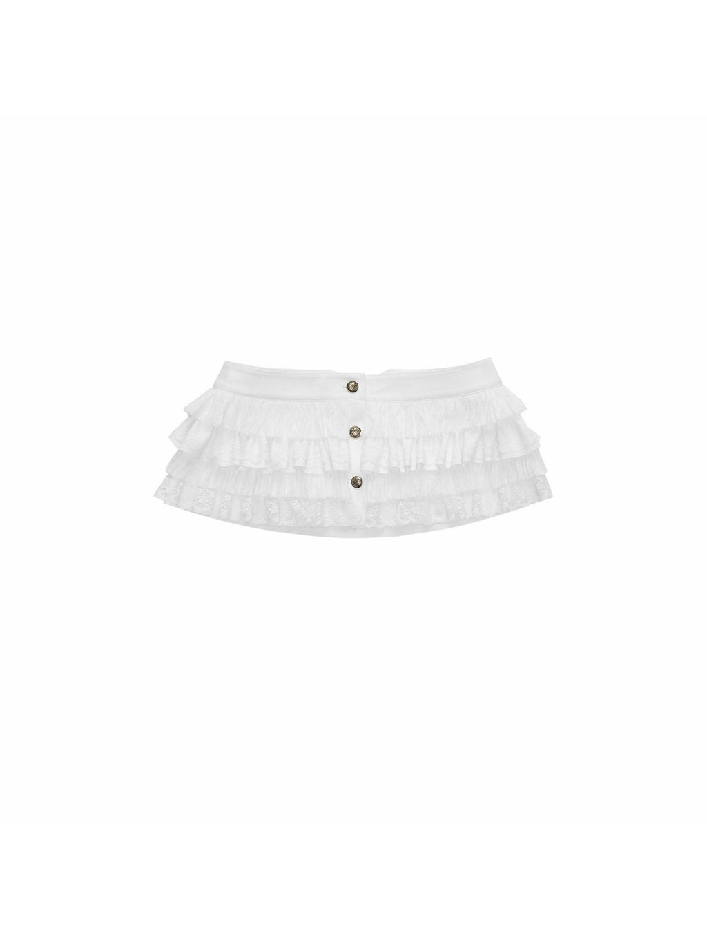 1JINN STUDIO Sexy Slim H Line Lace Trim Low Waist Casual Women Lace Mini Skirts
